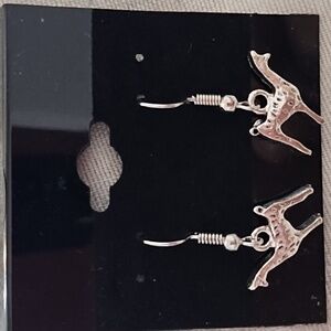 Silvertone Llama French Hook Earrings (RFL)